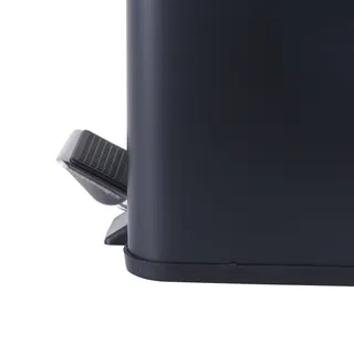 פח אשפה נירוסטה אל חלד מרובע 6 ליטר טריקה שקטה צבע שחור מט דגם 6L200B