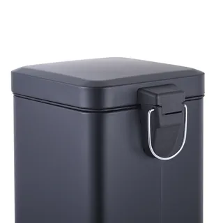 פח אשפה נירוסטה אל חלד מרובע 6 ליטר טריקה שקטה צבע שחור מט דגם 6L200B