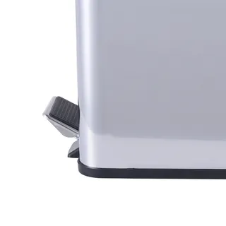 פח אשפה נירוסטה אל חלד מרובע 6 ליטר טריקה שקטה צבע ניקל מבריק דגם 6L200CH