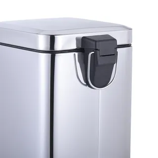 פח אשפה נירוסטה אל חלד מרובע 6 ליטר טריקה שקטה צבע ניקל מבריק דגם 6L200CH