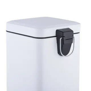 פח אשפה נירוסטה אל חלד מרובע 6 ליטר טריקה שקטה צבע לבן מט דגם 6L200W