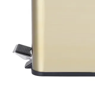 פח אשפה נירוסטה אל חלד מרובע 6 ליטר טריקה שקטה צבע זהב מט דגם 6L200G