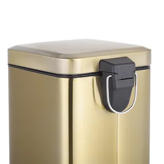 פח אשפה נירוסטה אל חלד מרובע 6 ליטר טריקה שקטה צבע זהב מט דגם 6L200G