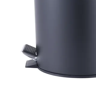 פח אשפה נירוסטה אל חלד מעוגל 5 ליטר טריקה שקטה צבע שחור מט דגם 5L100B