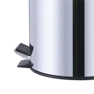 פח אשפה נירוסטה אל חלד מעוגל 5 ליטר טריקה שקטה צבע ניקל מבריק דגם 5L100CH