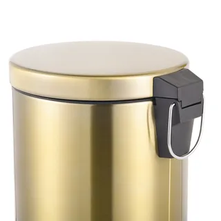 פח אשפה נירוסטה אל חלד מעוגל 5 ליטר טריקה שקטה צבע זהב מט דגם 5L100G