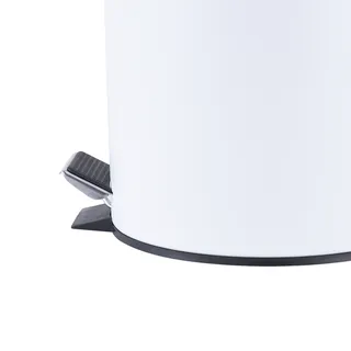 פח אשפה נירוסטה אל חלד מעוגל 5 ליטר טריקה שקטה צבע לבן מט דגם 5L100W