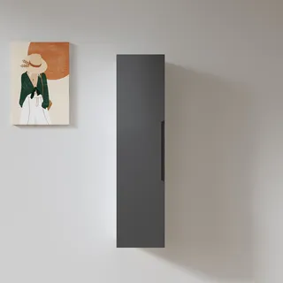 ארון שירות תלוי לאמבטיה גובה 120 ס"מ צבע שחור מט דגם רומי