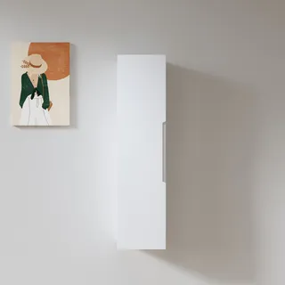 ארון שירות תלוי לאמבטיה גובה 120 ס"מ צבע לבן מט דגם מולי