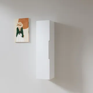 ארון שירות תלוי לאמבטיה גובה 120 ס"מ צבע לבן מט דגם מולי