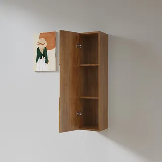 ארון שירות תלוי לאמבטיה גובה 120 ס"מ עץ מלא אלון מבוקע דגם רימבו