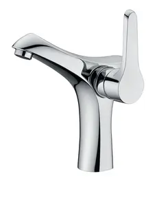 ברז לכיור רחצה מגיע עם פיה קבועה צבע ניקל מבריק דגם HM0127CH