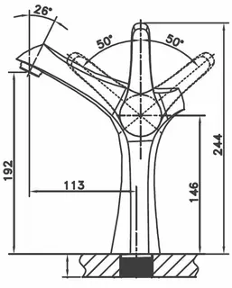 ברז לכיור רחצה מגיע עם פיה קבועה צבע ניקל מבריק דגם HM0127CH