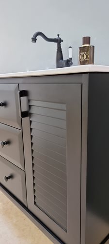 ארון אמבטיה עומד לפי מידה רוחב עומק וצבע לפי בחירתך עם כיור משטח חרס שקוע דגם תימארו