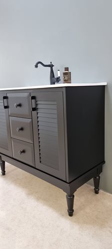 ארון אמבטיה עומד לפי מידה רוחב עומק וצבע לפי בחירתך עם כיור משטח חרס שקוע דגם תימארו