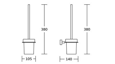 מחזיק מברשת אסלה Netro צבע ניקל מבריק תלוי עשוי מחומר Brass אל חלד דגם 555C-2
