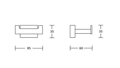 קולב זוגי למגבות Netro צבע ניקל מבריק תלוי עשוי מחומר Brass אל חלד דגם 555C-5