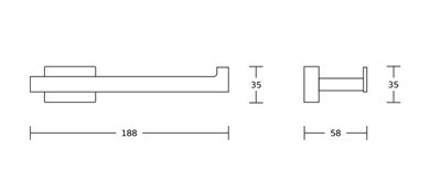 מחזיק נייר טואלט Netro צבע שחור מט תלוי עשוי מחומר Brass אל חלד דגם 555B-1