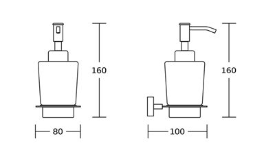 דיספנסר סבון לניקוי ידיים Netro צבע שחור מט תלוי עשוי מחומר Brass אל חלד דגם 555B-4