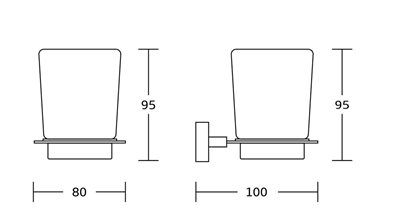 מחזיק כוס למברשות שיניים Netro צבע שחור מט תלוי עשוי מחומר Brass אל חלד דגם 555B-3