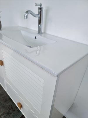 ארון אמבטיה תלוי לפי מידה רוחב וצבע לפי בחירתך עם כיור משטח חרס שקוע דגם מייסן