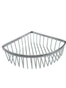 רשת פינתית לבקבוקי שמפו במקלחת לתליה על קיר עשויה מחומר נירוסטה אל חלד צבע ניקל מבריק דגם 2434CH