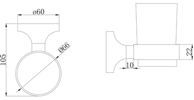 מחזיק כוס למברשות שיניים Atlanta צבע שחור מט תלוי עשוי מחומר נירוסטה אל חלד דגם 777B-3