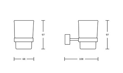 מחזיק כוס למברשות שיניים Matrix צבע שחור מט תלוי עשוי מחומר Brass אל חלד דגם 666B-3