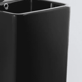 כיור רחצה חרס עומד מרובע רצפתי רוחב 41 ס"מ ועומק 40 ס"מ גובה 84 ס"מ שחור מט עם חור לברז דגם סנט