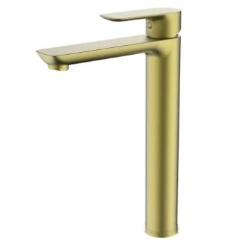 ברז לכיור מונח גבוה עם פיה קבועה צבע זהב מט דגם 8881965