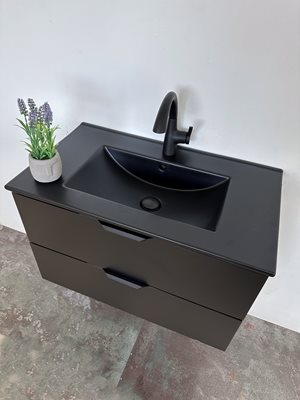 ארון אמבטיה תלוי לפי מידה רוחב עומק וצבע לפי בחירתך עם כיור משטח חרס שקוע דגם סולני