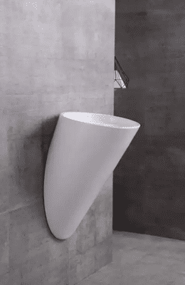 כיור רחצה מעוגל תלוי קוטר 45 ס"מ צבע לבן מבריק עם חור לברז דגם וגאס