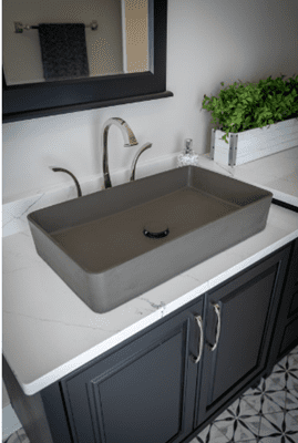 כיור רחצה מונח בטון מלבני רוחב 60 ס"מ ועומק 35 ס"מ דגם רבנן