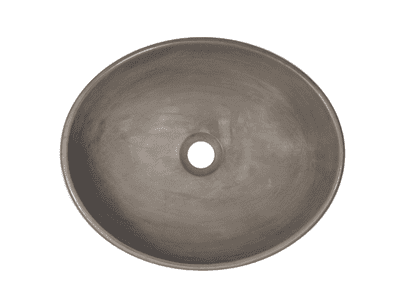 כיור רחצה מונח בטון אובלי רוחב 41 ס"מ ועומק 33 ס"מ דגם לטינה