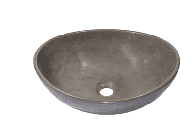 כיור רחצה מונח בטון אובלי רוחב 41 ס"מ ועומק 33 ס"מ דגם לטינה