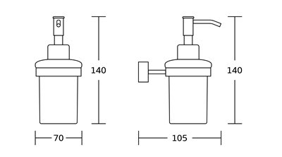 דיספנסר סבון Roma לניקוי ידיים צבע זהב מט תלוי עשוי מחומר Brass אל חלד דגם 2235G
