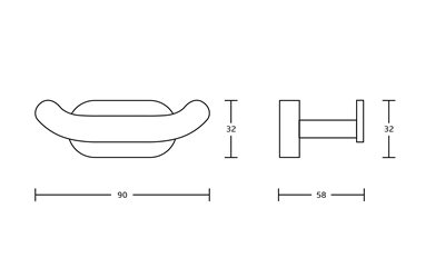 קולב זוגי למגבות Roma צבע זהב מט תלוי עשוי מחומר Brass אל חלד דגם 2421G