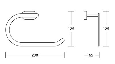 טבעת למגבות Roma צבע זהב מט תלויה ועשויה מחומר Brass אל חלד דגם 2477G