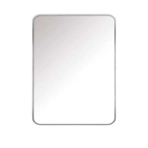 מראה מרחפת לתליה עם מסגרת אלומיניום אל חלד צבע ניקל רוחב 45 ס"מ ובגובה 60 ס"מ דגם 682C