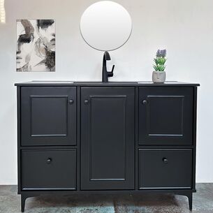 ארון אמבטיה עומד לפי מידה רוחב עומק וצבע לפי בחירתך עם כיור משטח חרס שקוע דגם אמן