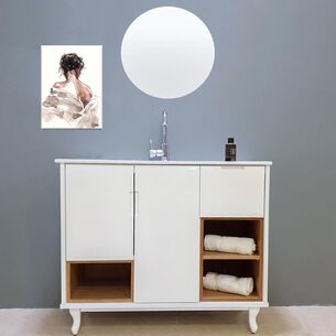 ארון אמבטיה עומד לפי מידה רוחב עומק וצבע לפי בחירתך עם כיור משטח חרס שקוע דגם איילנד