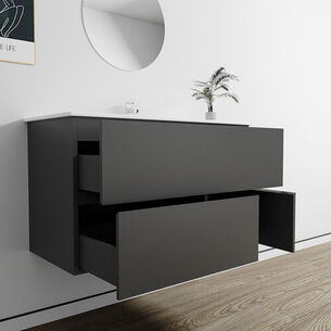 ארון אמבטיה תלוי לפי מידה רוחב עומק וצבע לפי בחירתך עם כיור משטח חרס שקוע דגם ג'ורג'יה B