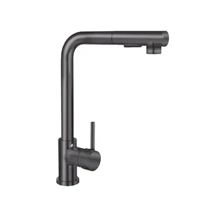 ברז מטבח מגיע עם פיה מסתובבת ונשלפת צבע אפור גרפיט דגם 71836