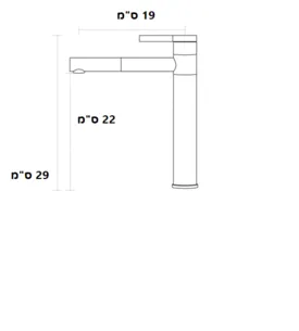 ברז לכיור מונח גבוה עם פיה מסתובבת צבע ניקל מבריק דגם 8882682