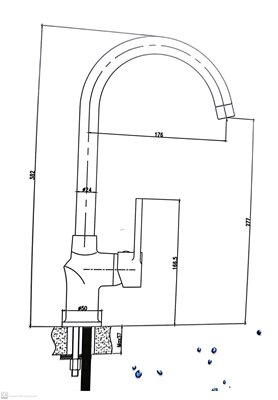 ברז גבוה עם פיה מסתובבת צבע ניקל מבריק דגם 77658