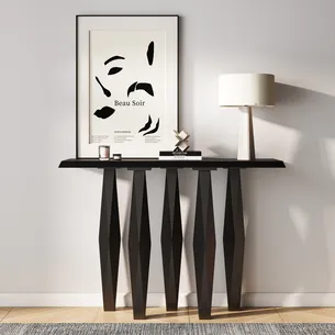 קונסולה לכניסה מעוצבת ועומדת צבע שחור מט רוחב 120 ס"מ ועומק 35 ס"מ דגם CB-N06