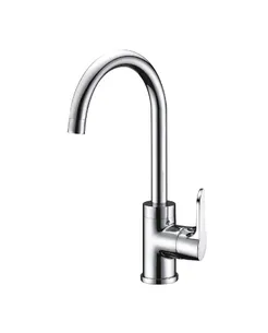 ברז רחצה גבוה עם פיה מסתובבת צבע ניקל מבריק דגם 100178