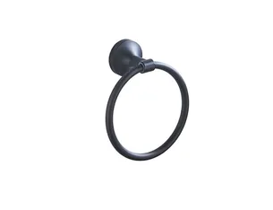 טבעת עגולה למגבות Atlanta צבע שחור מט תלויה ועשויה מחומר נירוסטה אל חלד דגם 777B-6