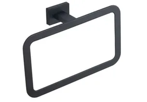 טבעת מרובעת למגבות Netro צבע שחור מט תלויה ועשויה מחומר Brass אל חלד דגם 555B-6