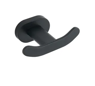 קולב זוגי למגבות Matrix צבע שחור מט תלוי עשוי מחומר Brass אל חלד דגם 666B-5